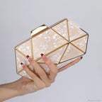 Acrylic Metal Diamond Evening Clutch Crossbody Bag