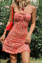 Red Cami Floral Dress