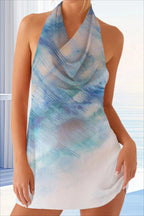 Floral Halter Neck Mini Dress