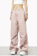 Athletic Casual Solid Drawstring Elastic Waist Pants