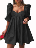 Ifigenia Effortless Dress with Puff Sleeves Boutique Collection