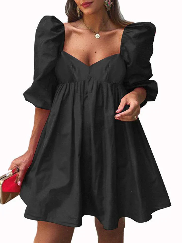 Ifigenia Effortless Dress with Puff Sleeves Boutique Collection