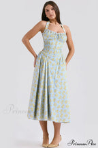 Adabella Cotton Stylish Halter Midi Sundress