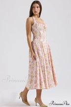 Adabella Cotton Stylish Halter Midi Sundress