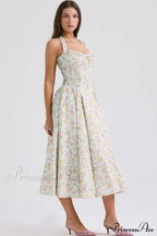 Adabella Cotton Stylish Halter Midi Sundress