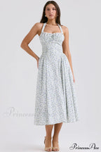 Adabella Cotton Stylish Halter Midi Sundress