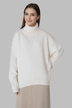 Versatile Solid Turtleneck Euro Sweater