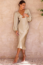 Wren Long Sleeve Charming Twist Maxi Dress