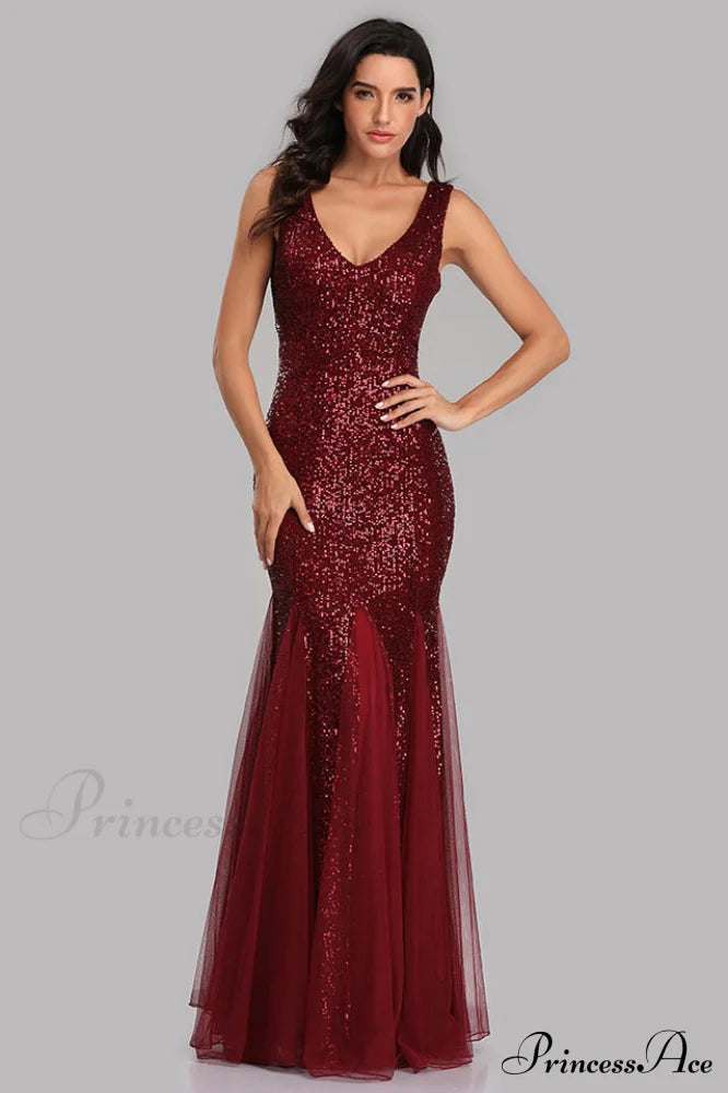 Adeline Sparkly Stylish Sequin Fishtail Gown