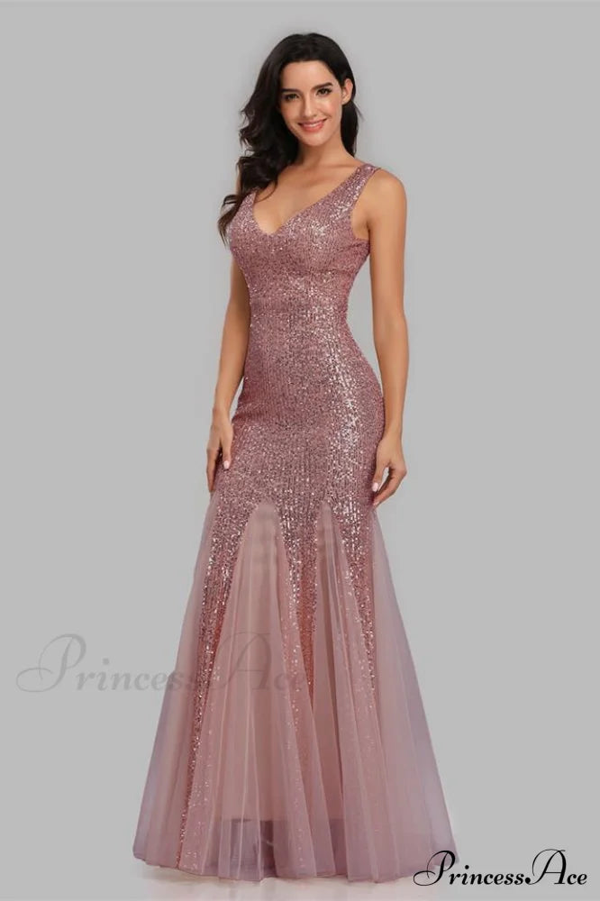 Adeline Sparkly Stylish Sequin Fishtail Gown