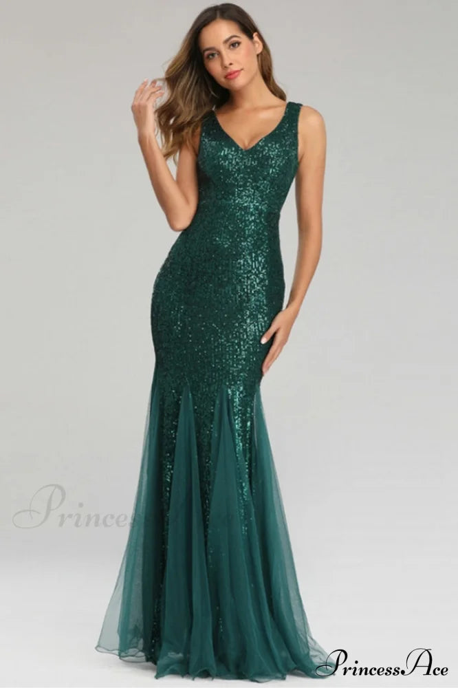Adeline Sparkly Stylish Sequin Fishtail Gown