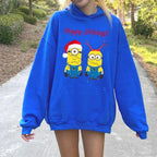 Adorable Merry Minions Plus Velvet Sports Hoodie