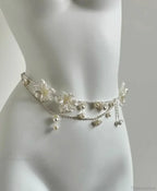 Adornments Dark Multilayer Fringes Bead Waistband