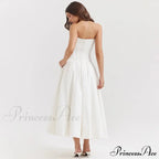 Adriana Midi A-Line Charming Strapless Corset Dress