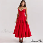 Adriana Midi A-Line Charming Strapless Corset Dress