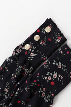 Ruffle Collar Long Sleeve Floral Dress
