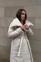 Cotton Padded Stand Collar Long Warm Loose Overcoat