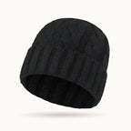 Solid Color Ribbed Ponytail Beanie Hat