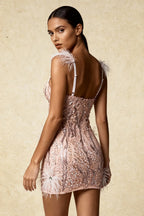 Klauda Pink Stylish Mini Dress