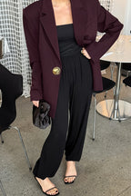 Burgundy Elevated Relaxed Blazer