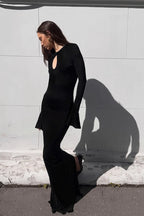 Hollow Out Bodycon Maxi Dress
