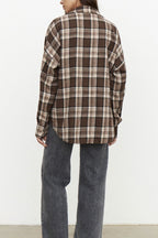 Vintage Plaid Relaxed Fit Blouse