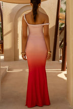 Stylish Off-shoulder Fitted Elegant Fishtail Maxi Dress