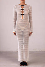 Sexy Backless Bohemian Knit Maxi Dress