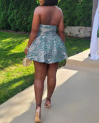 Halter ALine Print Floral Dress