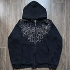Affliction Gothic Skull Zipper Hoodie