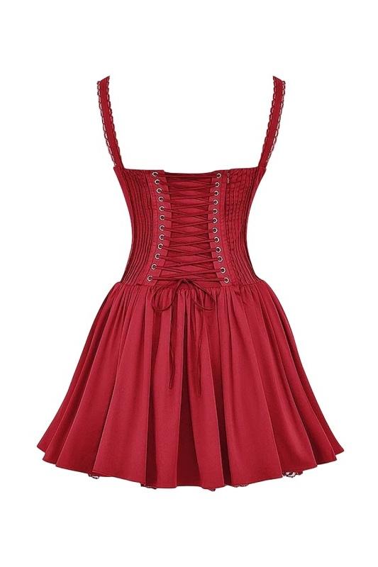 Rosa Elevated Lace Corset Mini Puff Dress Statement Occasion Edit