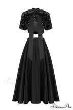 Aisha Sequin Bow Charming Lace Up Set