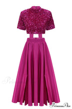 Aisha Sequin Bow Charming Lace Up Set
