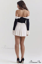Alana Bateau Stylish Neck Mini Dress