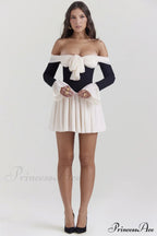 Alana Bateau Stylish Neck Mini Dress