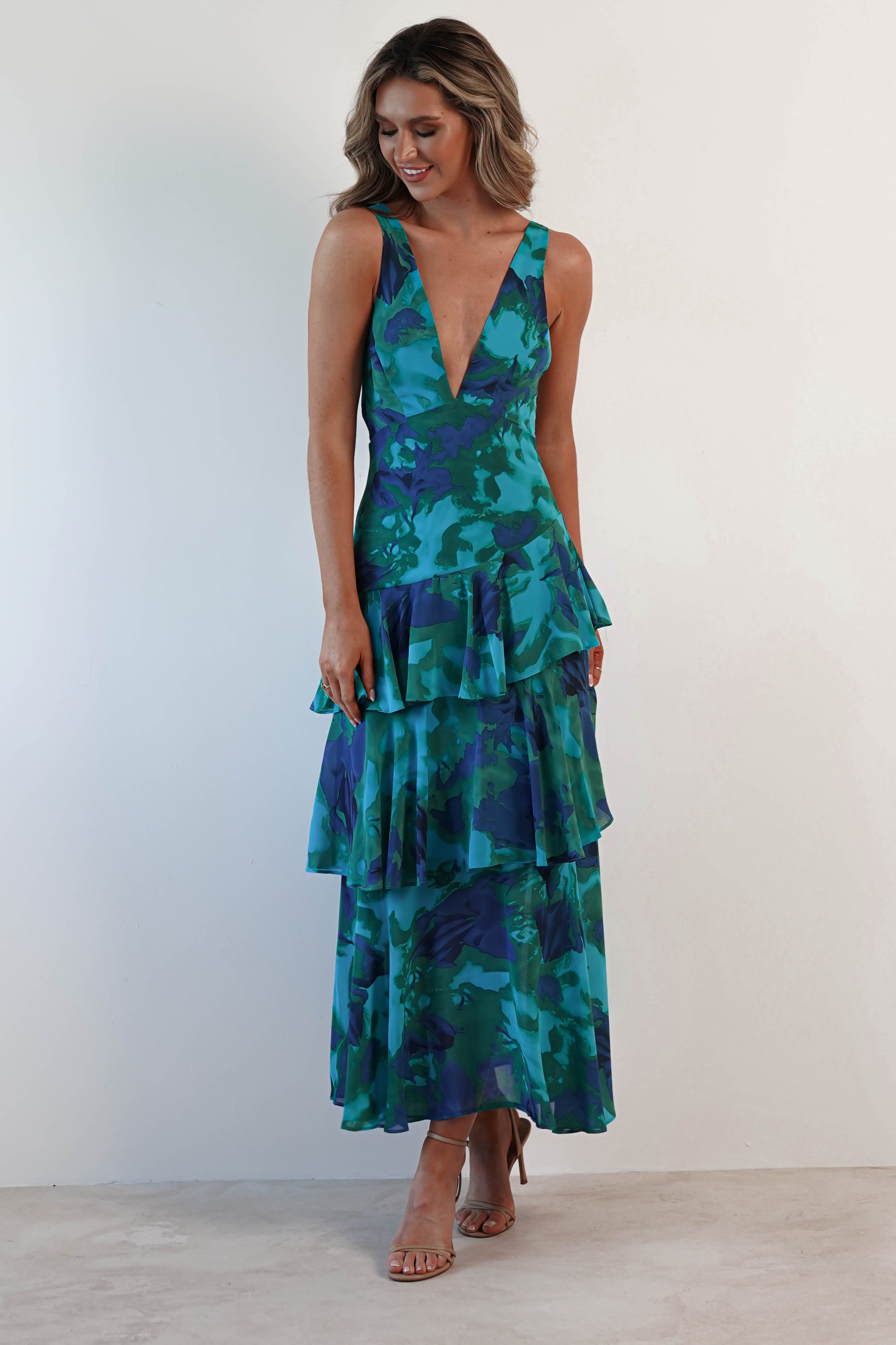 Veda Ruffle Midi Dress