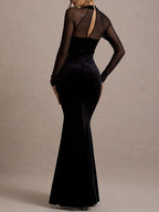 Alessia Square Neck Mesh Maxi Dress
