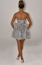 Dionne - Back - Bow Sparkle Mini Dress