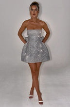 Dionne - Back - Bow Sparkle Mini Dress