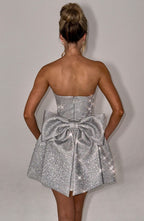 Dionne - Back - Bow Sparkle Mini Dress