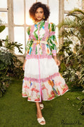 Alina Floral Lantern Charming Sleeve Maxi Dress