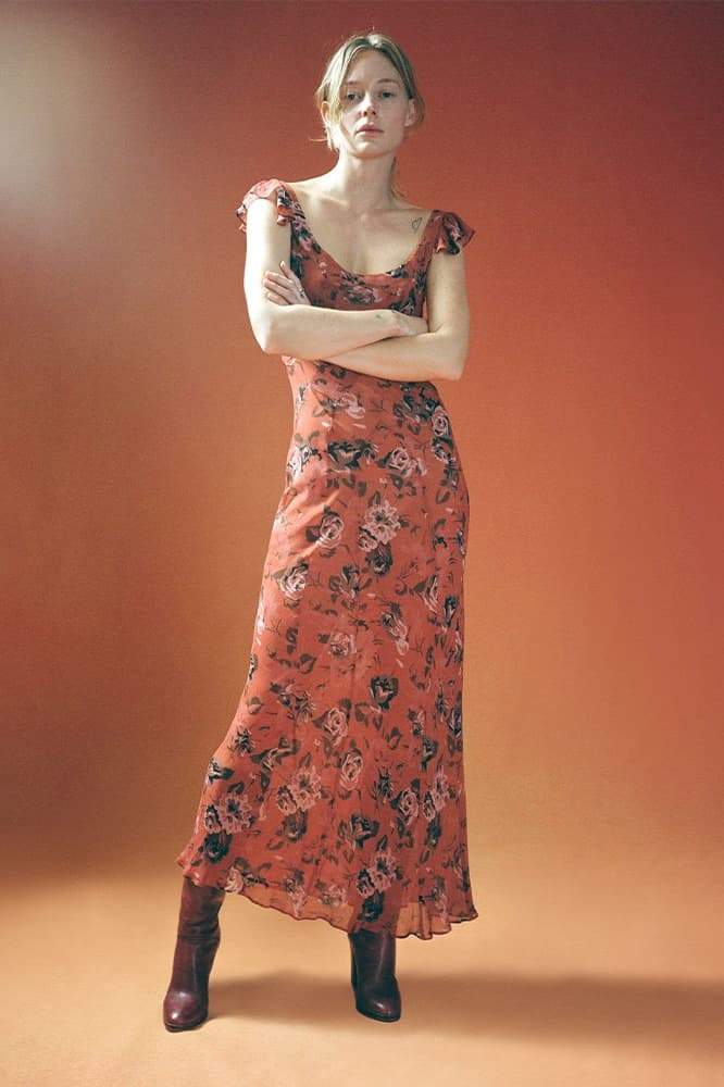 Graciela Elevated Scoop Neck Floral Print Maxi Dress Designer Edit