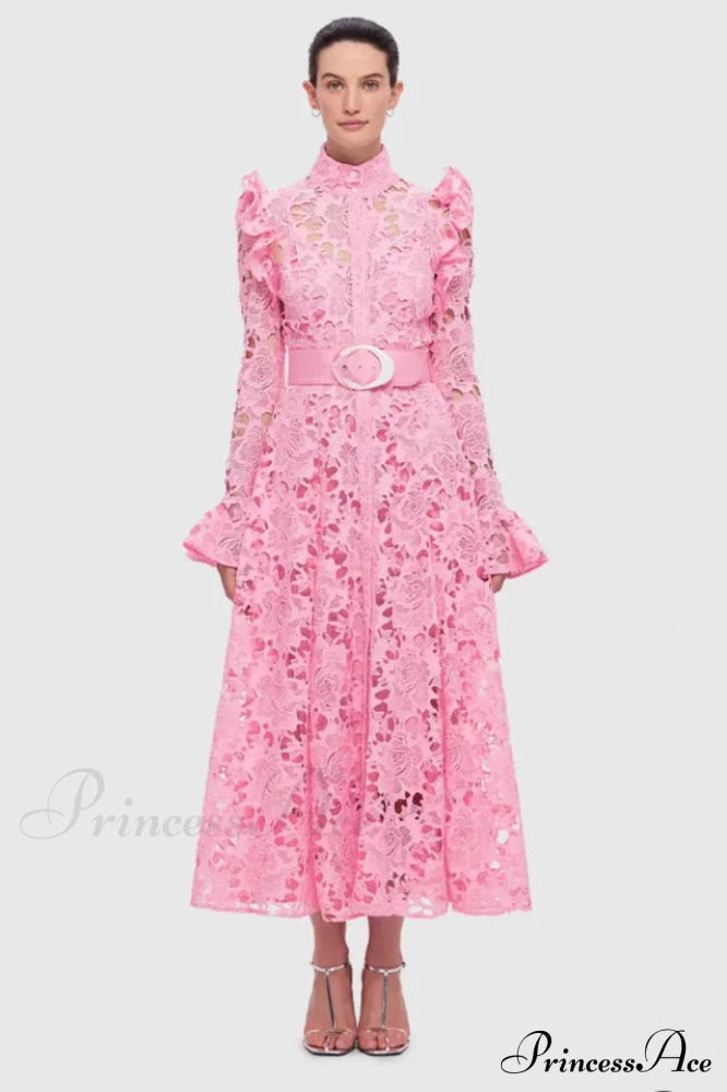 Aliyah Lace Fashion Charming Sleeve Midi Dress