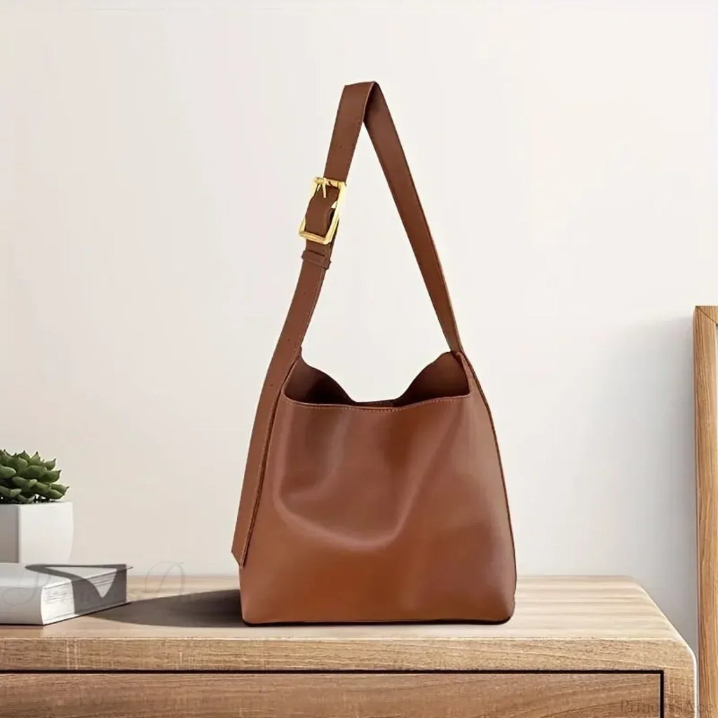 All-Match Minimalist PU Leather Shoulder Bag