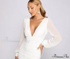 Amaria Formal Ruched Charming Chiffon Mini Dress