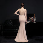 Amelia embroidered Stylish sequined fishtail dress