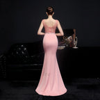 Amelia embroidered Stylish sequined fishtail dress