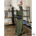 American Fashion Blue Jeans Waist Vintage High Streetwear Dark Leg Women - Denim Wide Trouser
