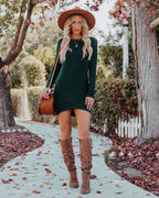 Americas Sweetheart Long Sleeve Dress Hunter Green