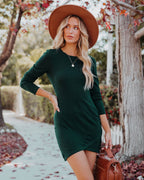Americas Sweetheart Long Sleeve Dress Hunter Green